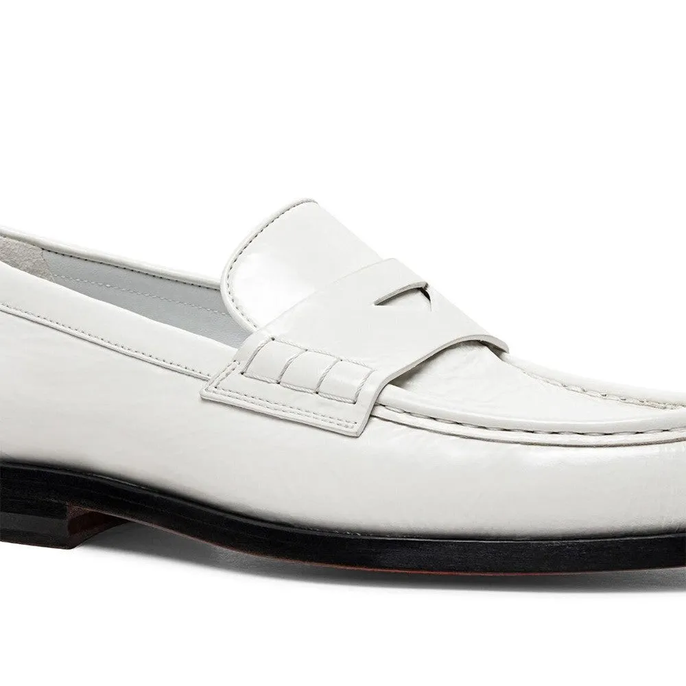 6 CM/2.36 Inches CMR CHAMARIPA White Leather Penny Height Increasing Loafers