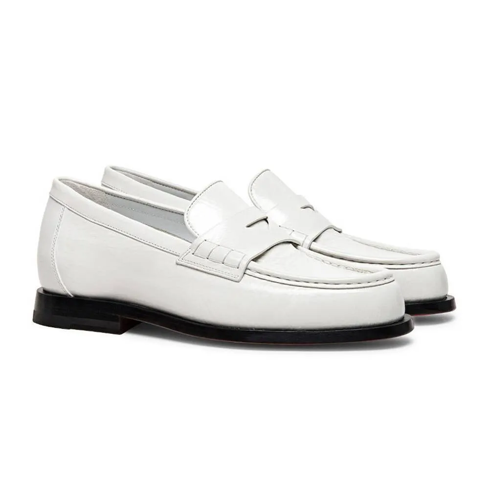 6 CM/2.36 Inches CMR CHAMARIPA White Leather Penny Height Increasing Loafers