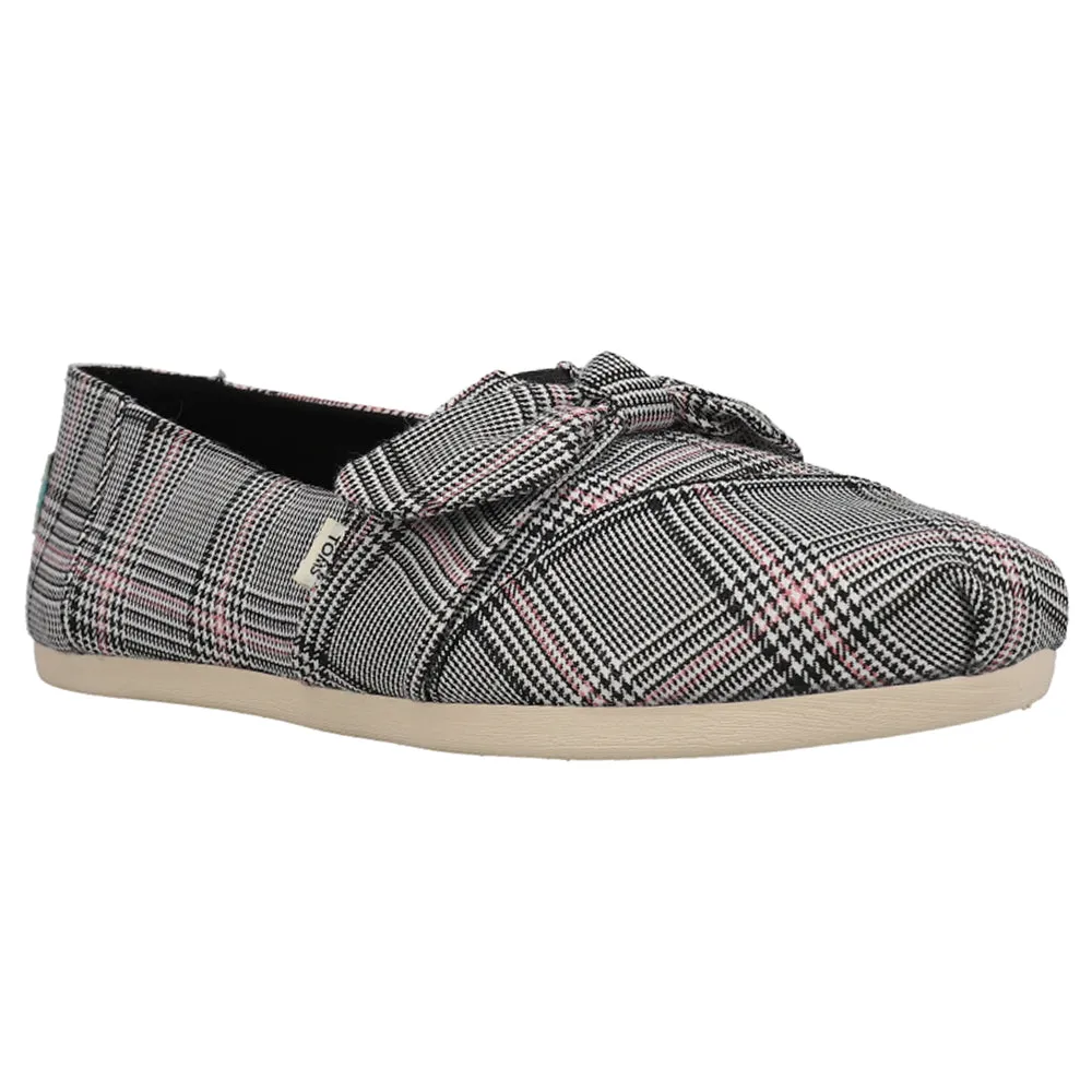 Alpargata Bow Plaid Tie Slip On Flats