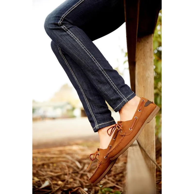 Ariat Antigua Ladies Deck Shoe - Walnut