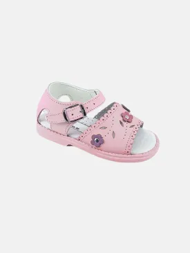 Baby Girl Aladino Spanish Flower & Petal Sandals -Baby Pink