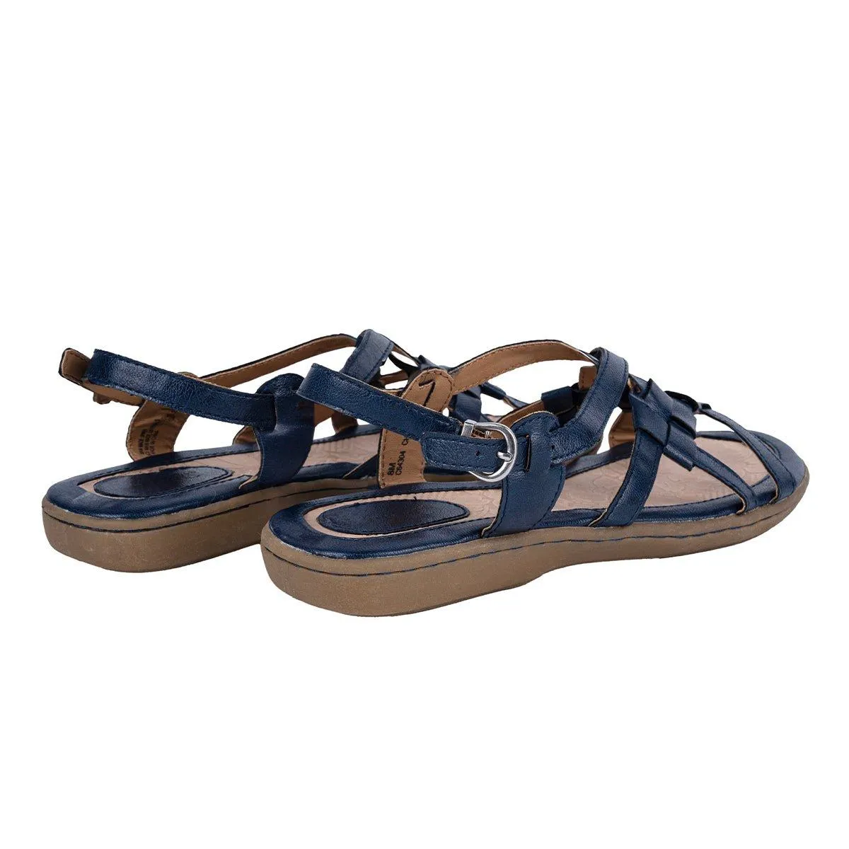 B.O.C Strap Flat Sandals Leather Blue Colour For Women