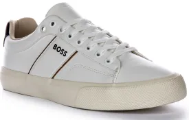 Boss Aiden Tennis Flpp In White For Men