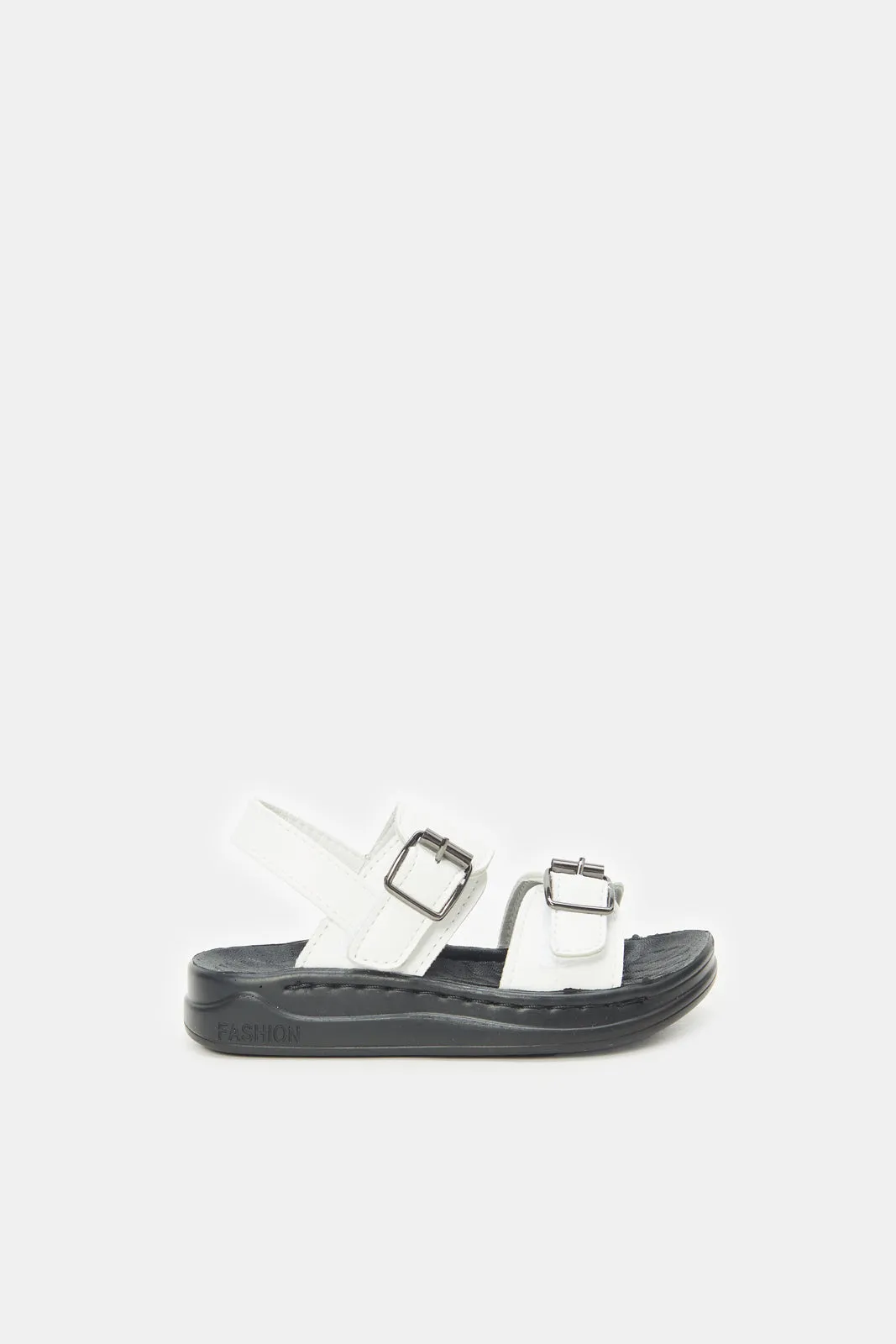 Boys White Buckle Sandal