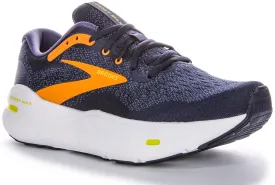 Brooks Ghost Max Trainers In Navy Yellw For Men | Medium Fit