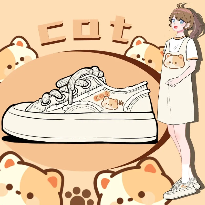 Casual Cat Canvas Sneakers