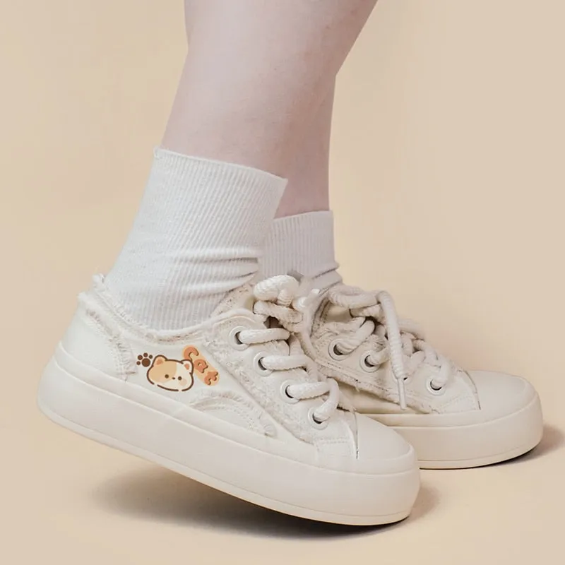 Casual Cat Canvas Sneakers