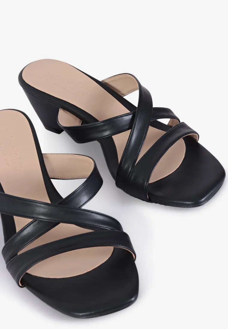 Connor Criss Cross Strappy Sandals - Black