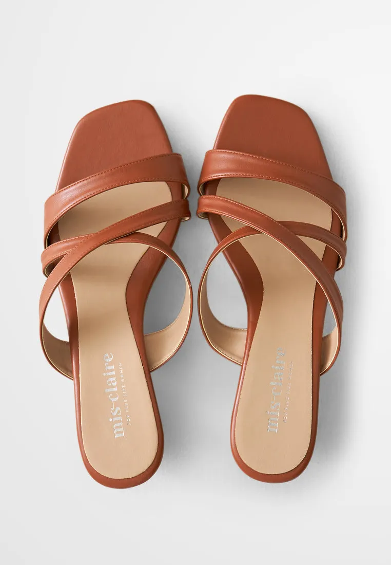 Connor Criss Cross Strappy Sandals - Brown