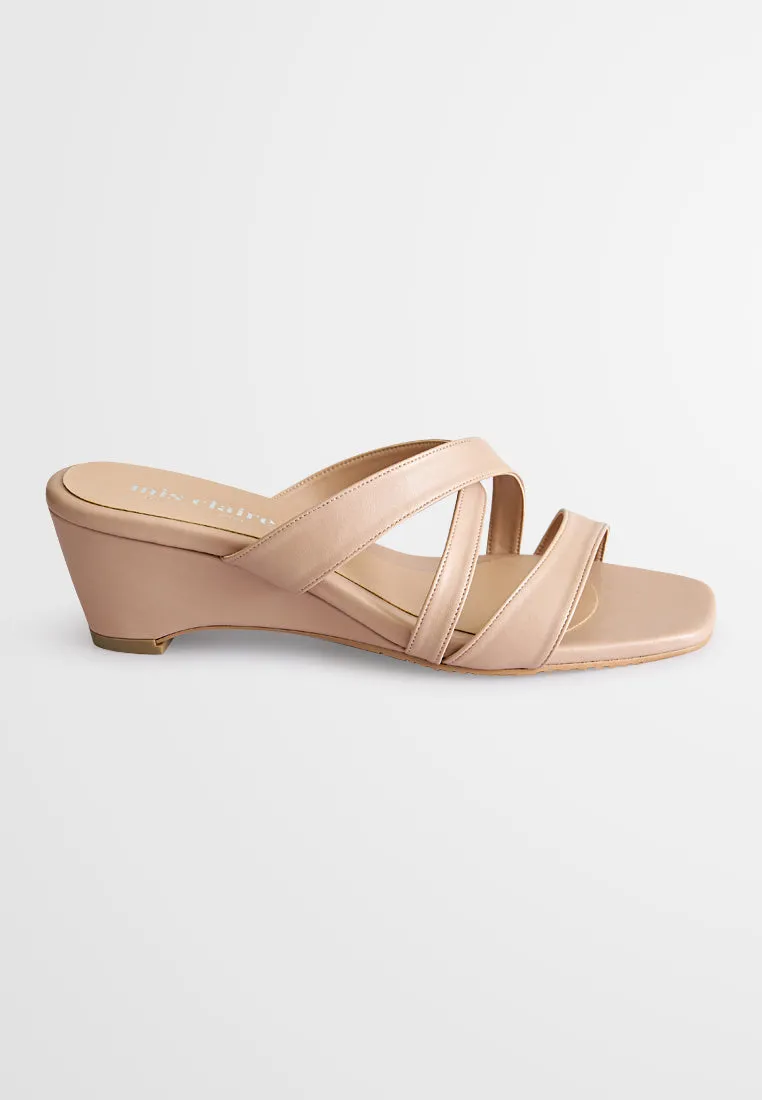 Connor Criss Cross Strappy Sandals - Nude