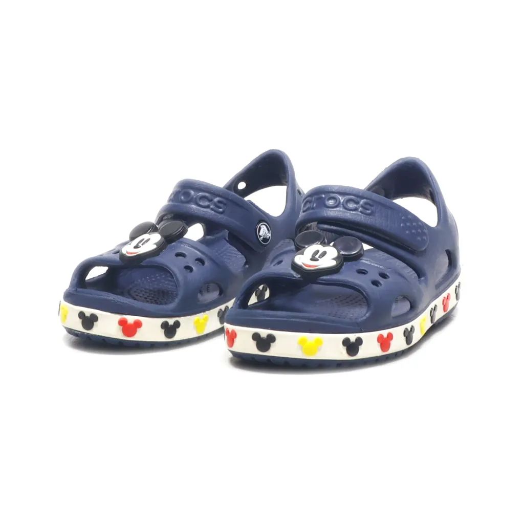 Crocs Navy Kids' Crocs Fun Lab Crocband Ii Disney Mickey Mouse Flat Sandals Rubber Blue Colour For Kids