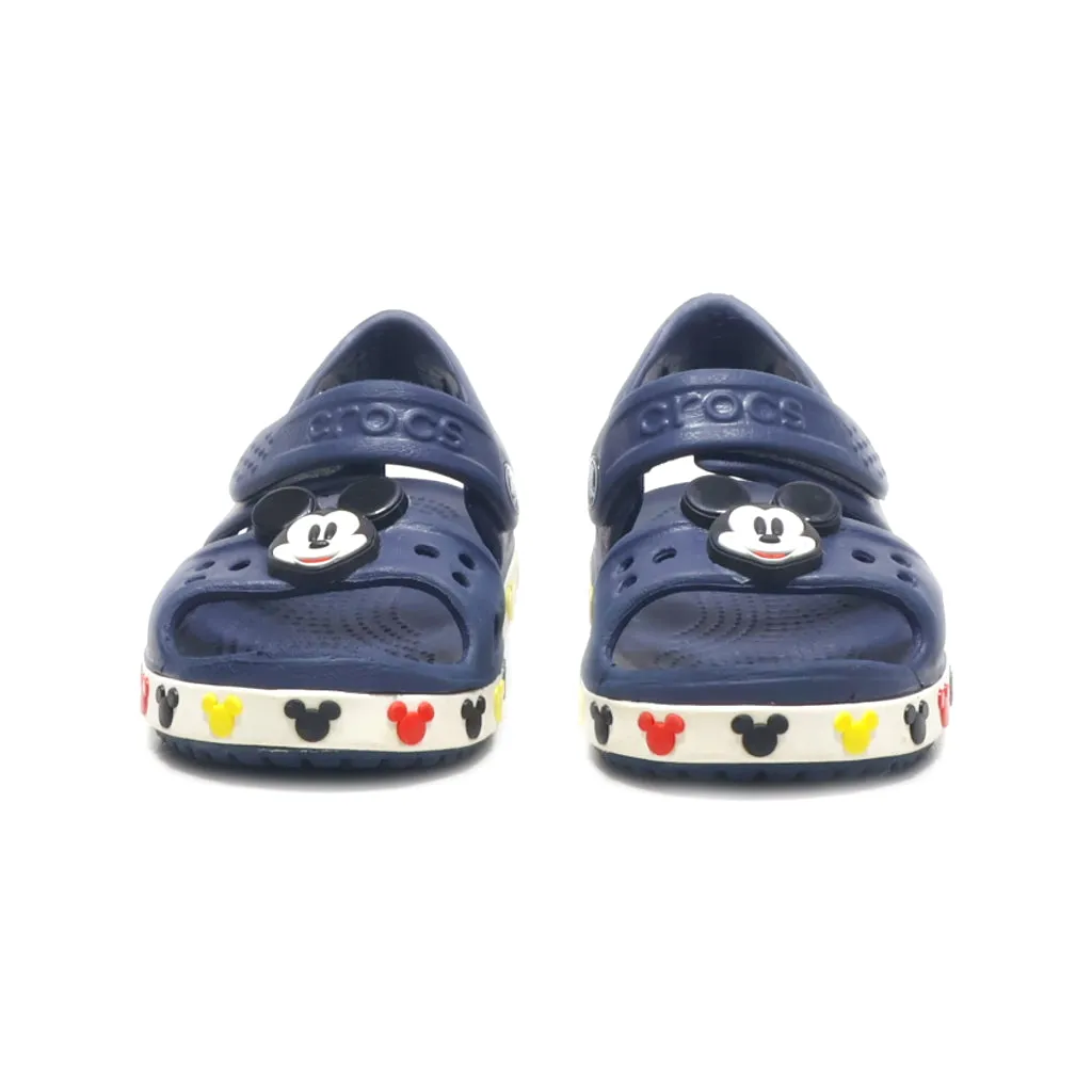 Crocs Navy Kids' Crocs Fun Lab Crocband Ii Disney Mickey Mouse Flat Sandals Rubber Blue Colour For Kids