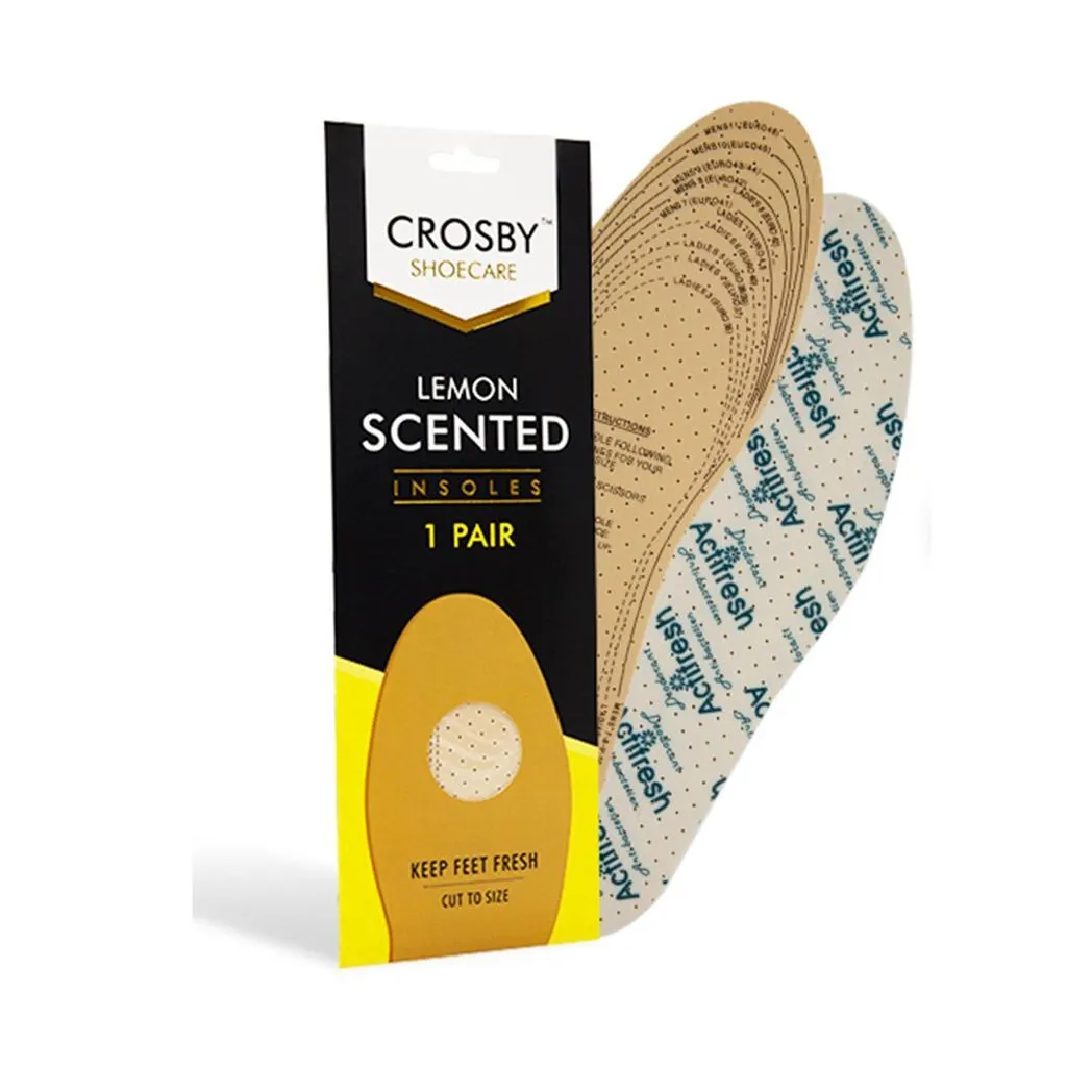 Crosby Scented Unisex Foot Full-Length Insoles for Boots/Shoes/Footwear, Lemon