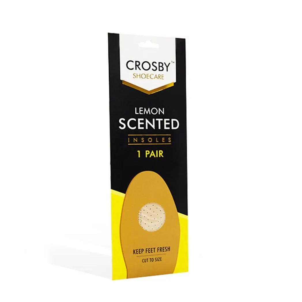 Crosby Scented Unisex Foot Full-Length Insoles for Boots/Shoes/Footwear, Lemon