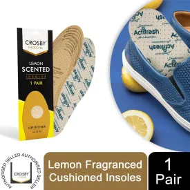 Crosby Scented Unisex Foot Full-Length Insoles for Boots/Shoes/Footwear, Lemon