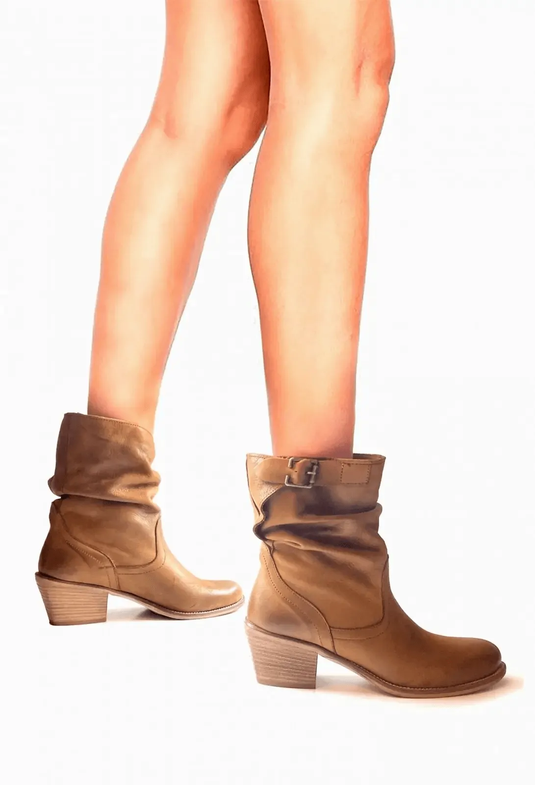 Eccellenza Donna Michi Nubuck Leather Heel Ankle Boots - Taupe