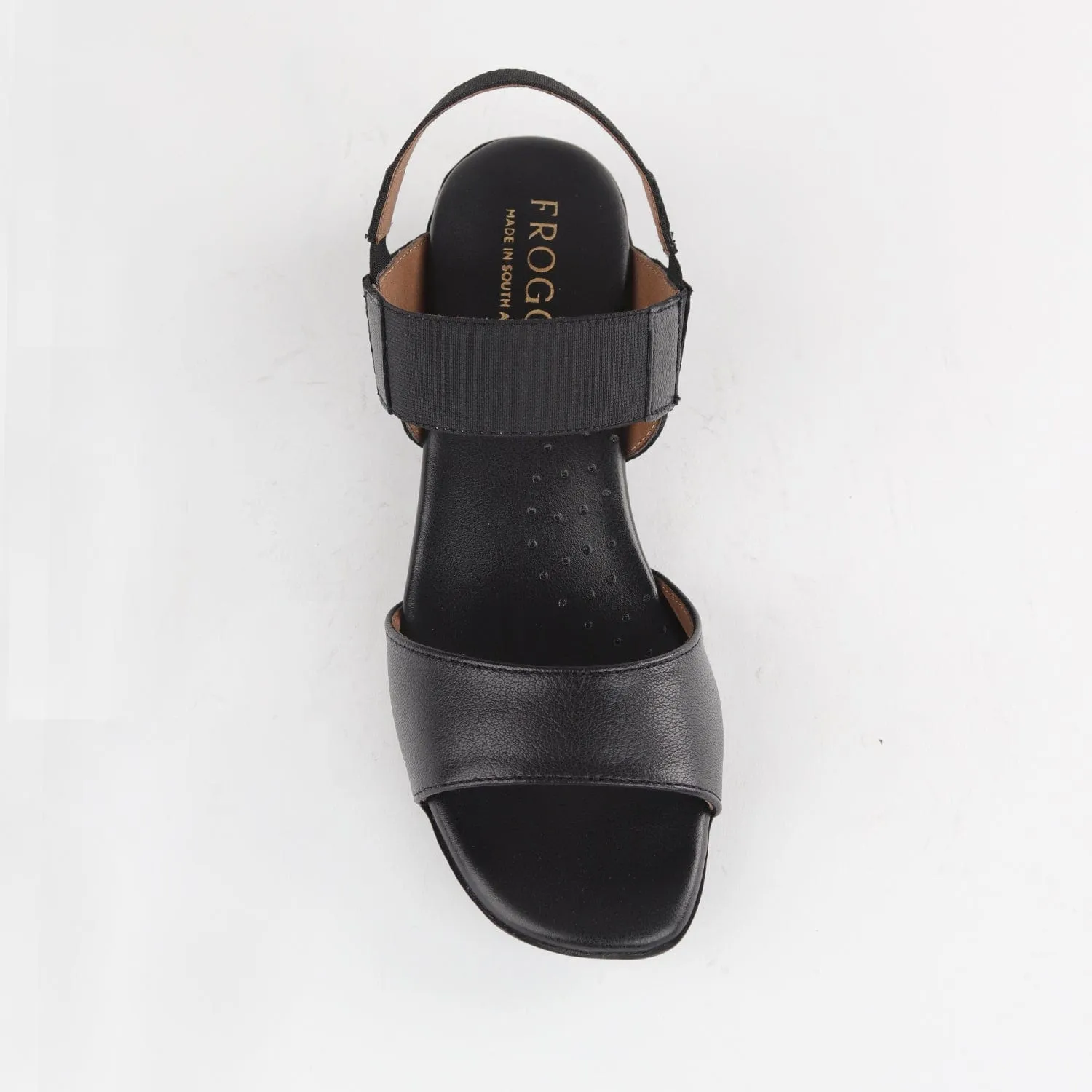 Elasticated Slingback Sandal in Black - 12550