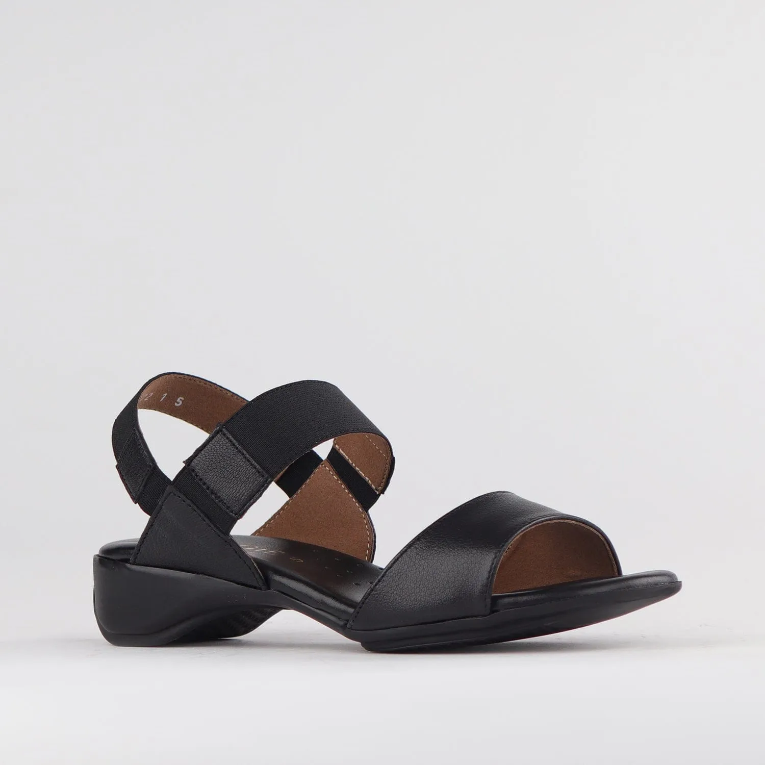 Elasticated Slingback Sandal in Black - 12550