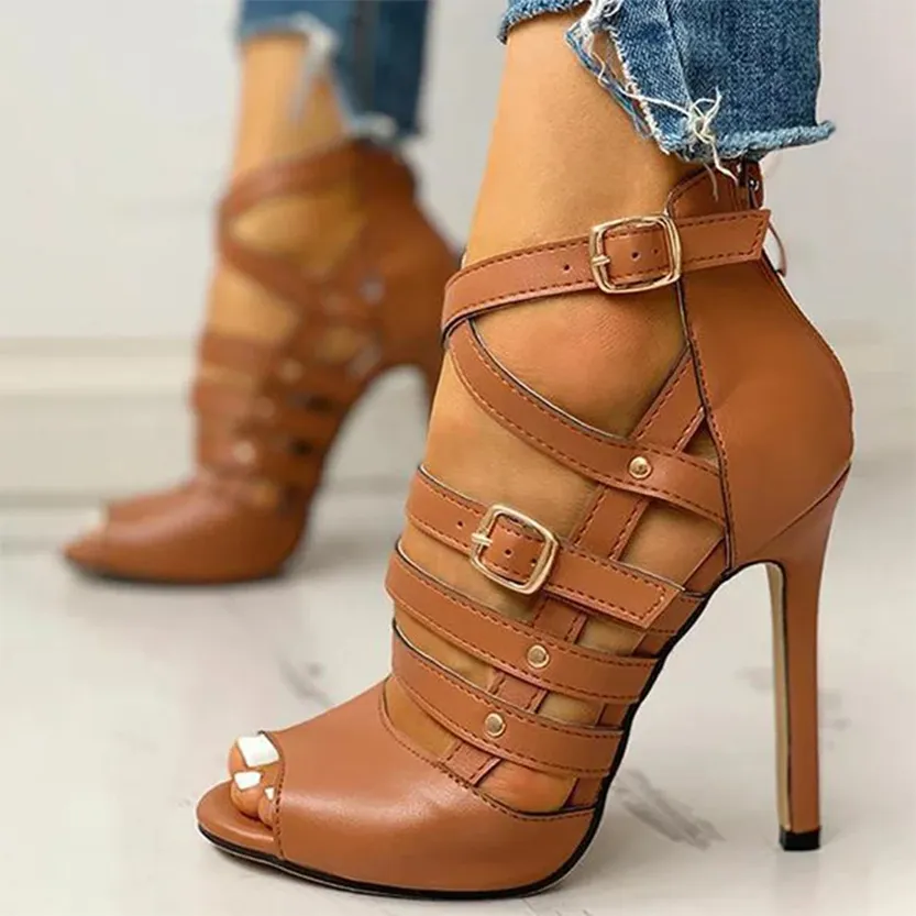 Funki Buys | Shoes | Women's Strappy Roman Stiletto Sandals