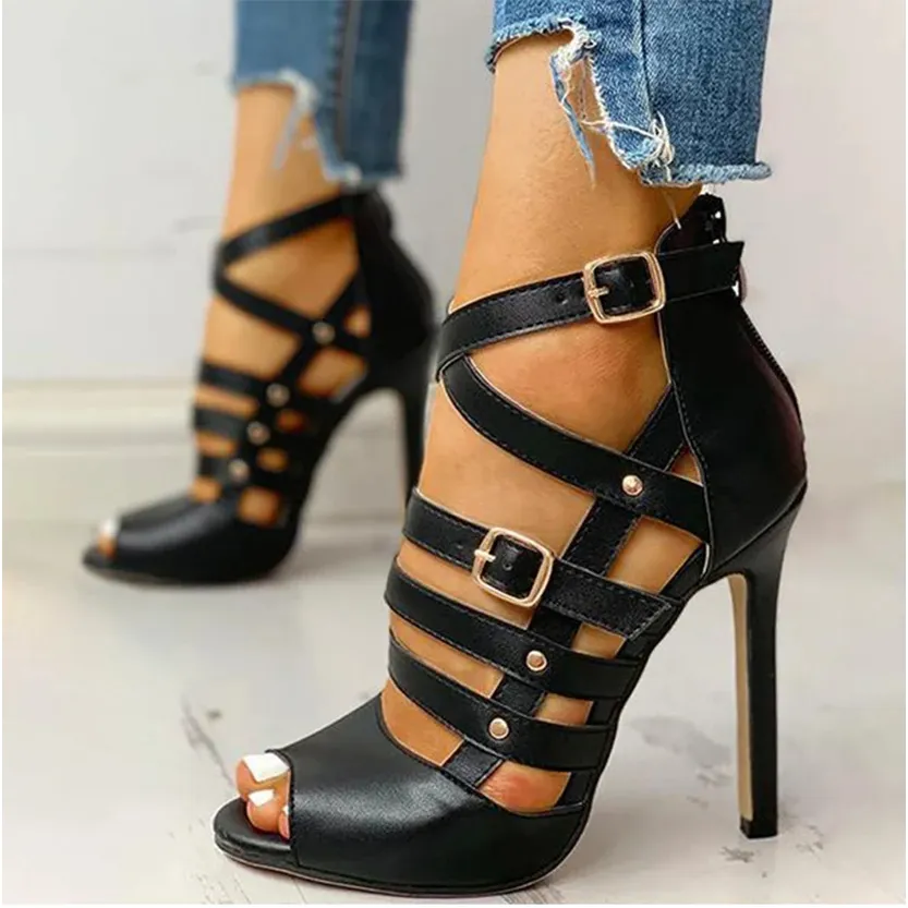 Funki Buys | Shoes | Women's Strappy Roman Stiletto Sandals