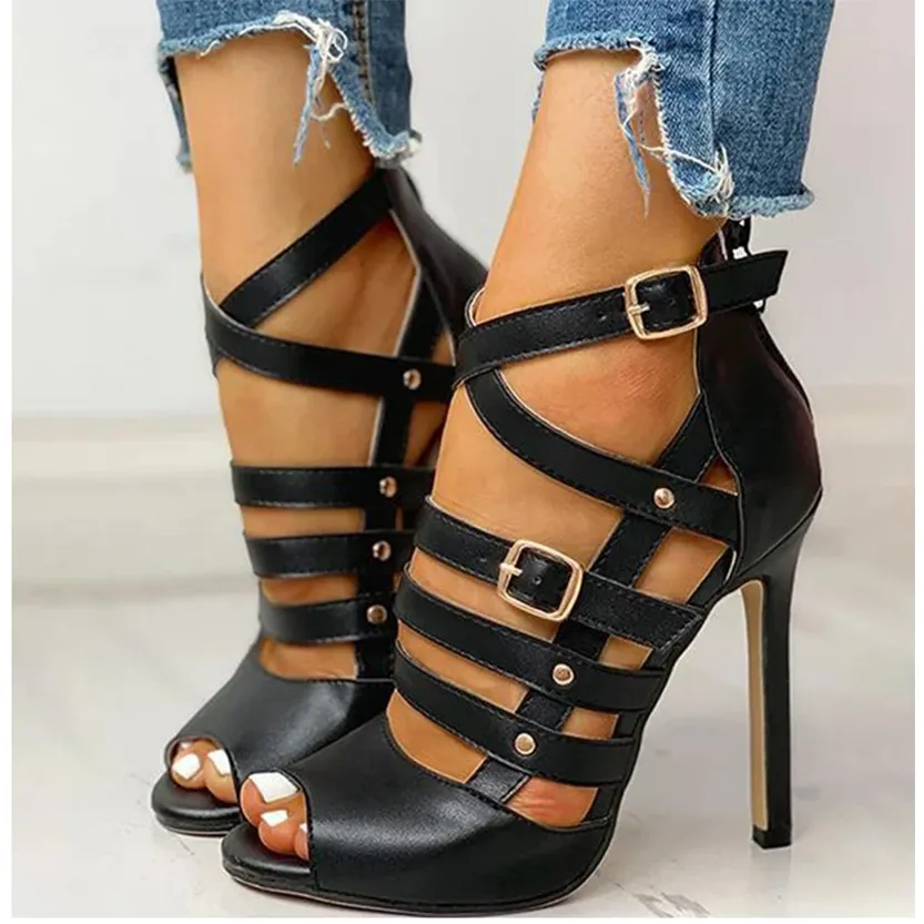 Funki Buys | Shoes | Women's Strappy Roman Stiletto Sandals