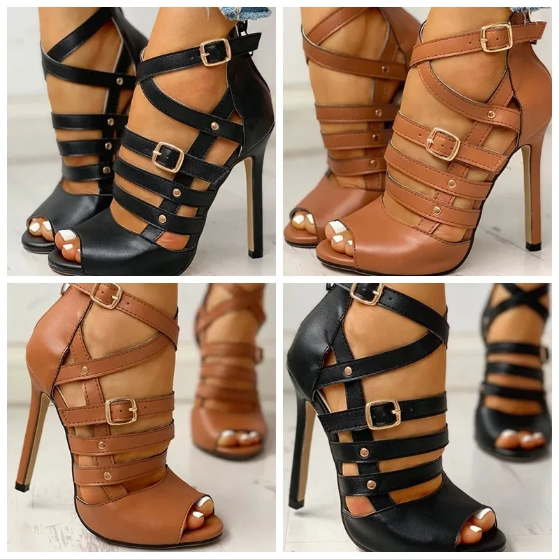 Funki Buys | Shoes | Women's Strappy Roman Stiletto Sandals