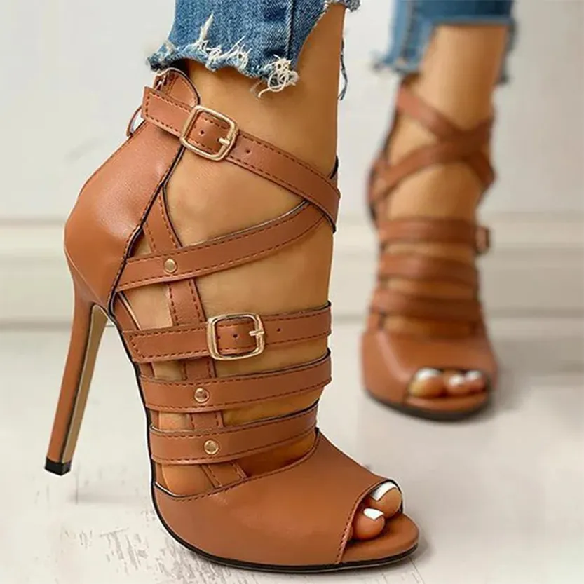 Funki Buys | Shoes | Women's Strappy Roman Stiletto Sandals