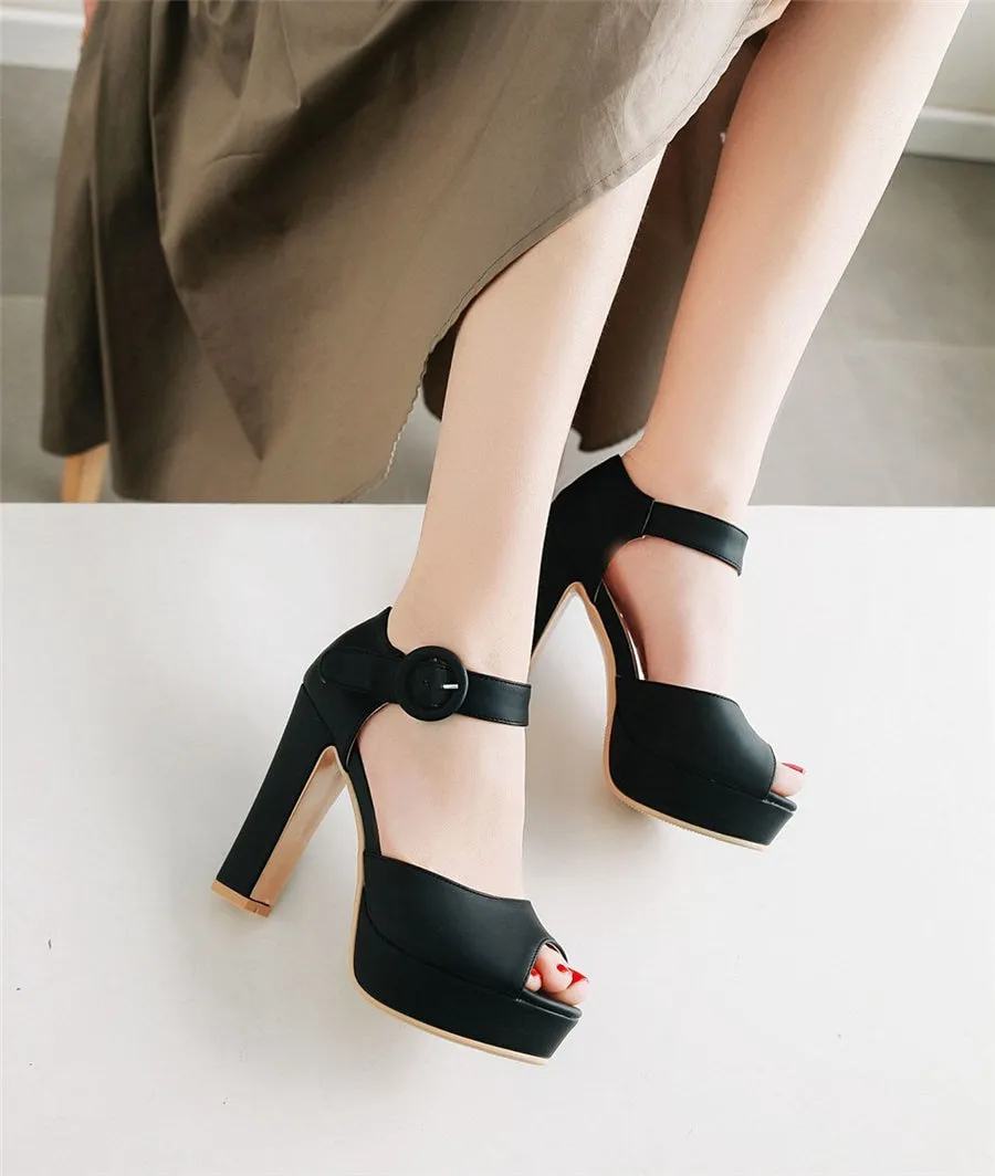 Funki Buys | Shoes | Women's Super High Chunky Heel Sandals