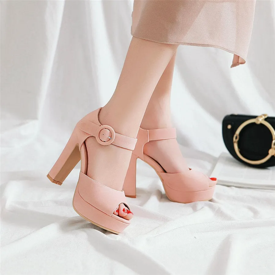 Funki Buys | Shoes | Women's Super High Chunky Heel Sandals