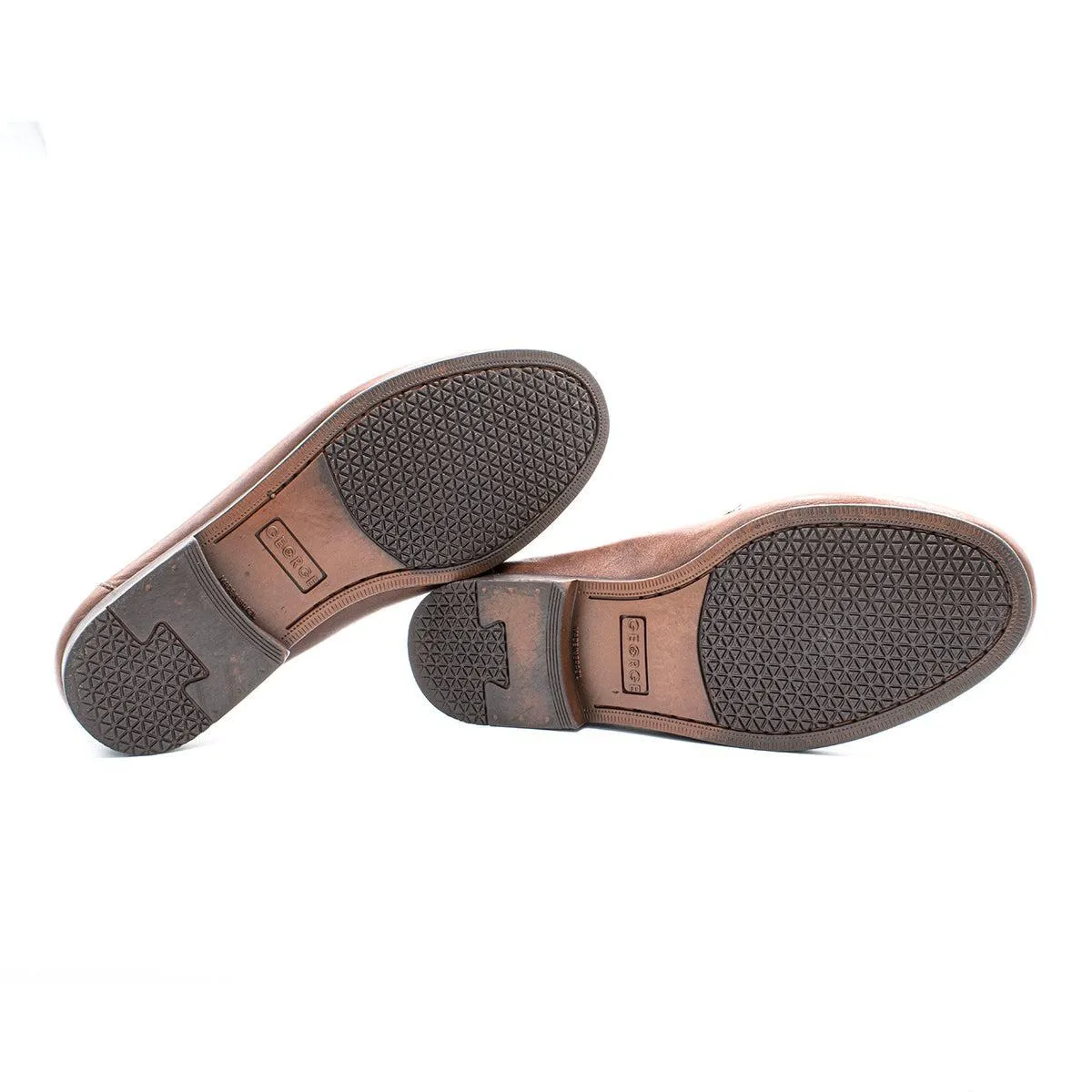 George On Formal Slip Ons Leather Brown Colour For Men