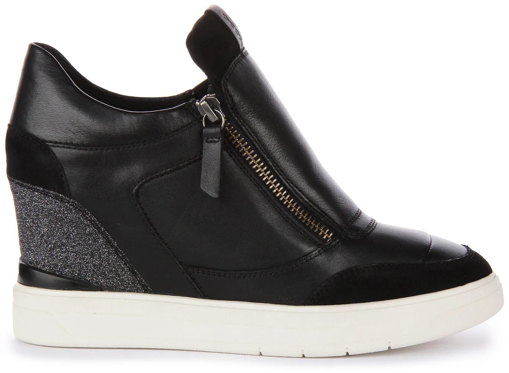 Geox D Maurica Wedge Trainer In Black For Women