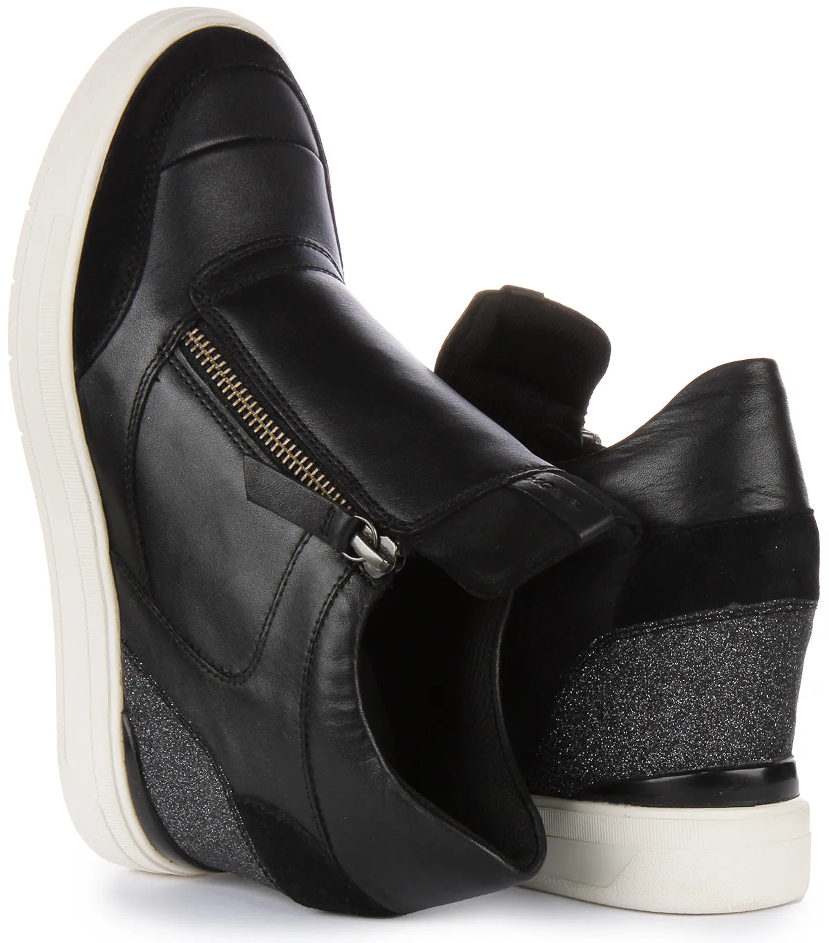 Geox D Maurica Wedge Trainer In Black For Women