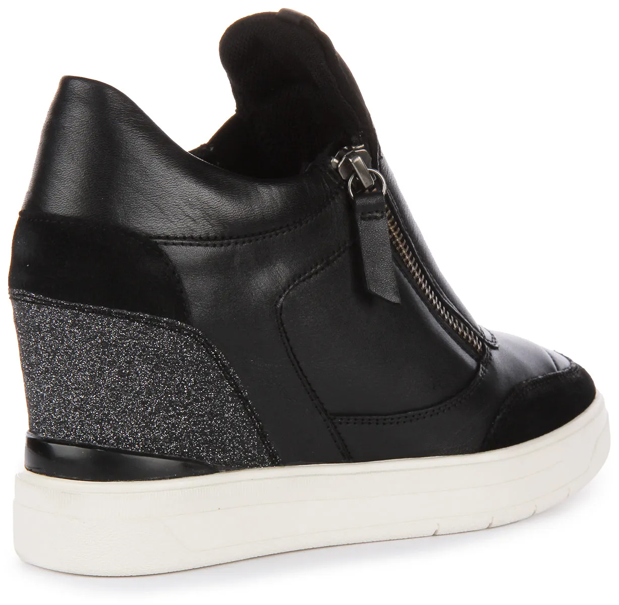 Geox D Maurica Wedge Trainer In Black For Women