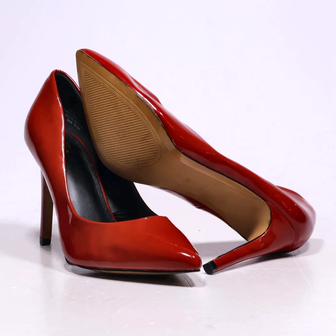 H&M High-Heel Shoes Leather Red Colour For Women