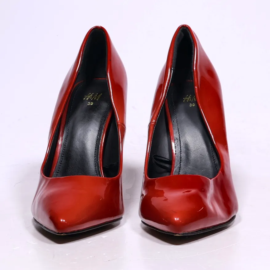 H&M High-Heel Shoes Leather Red Colour For Women