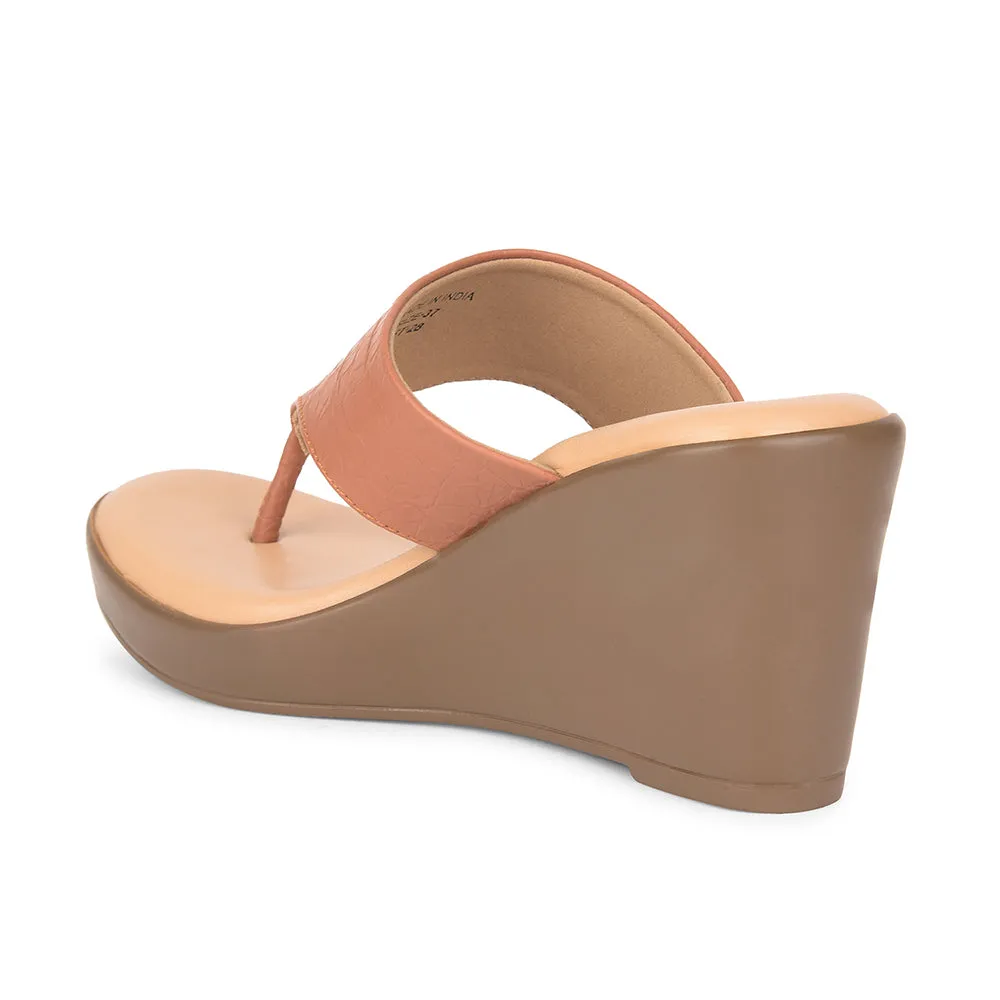 Healers By Liberty ST-28 Wedges Heels Sandal For Women - Tan