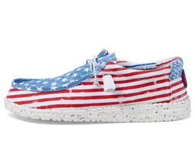 Hey Dude Men's Wally Patriotic Stars and Stripes Size 11 | Men’s Shoes | Men's Lace Up Loafers | Comfortable & Light-Weight