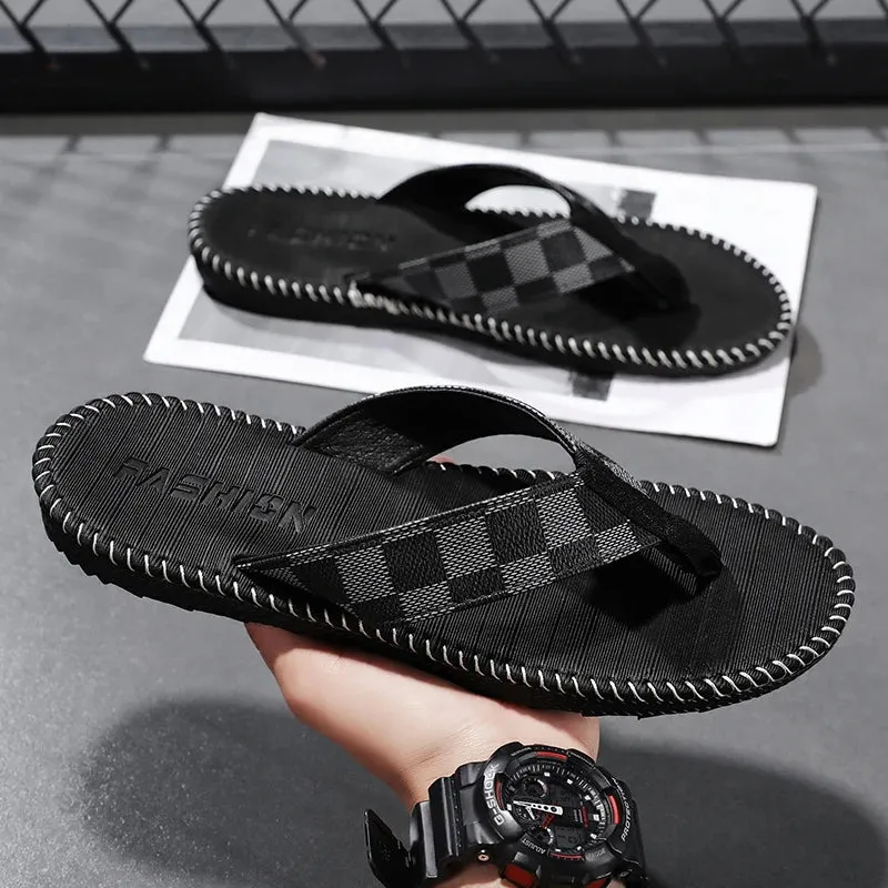 Hnzxzm New Fashion Casual Men's Slippers Summer Shoes Shoes Anti-slip Skateboard Sandals Summer Men's Slippers Beach Water Shoes