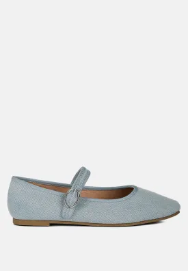 Iker Classic Denim Pin Buckle Ballerinas