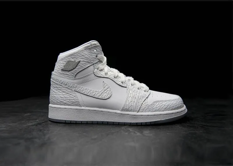 JORDAN - Girl - GG Retro 1 High Premium - White/Platinum