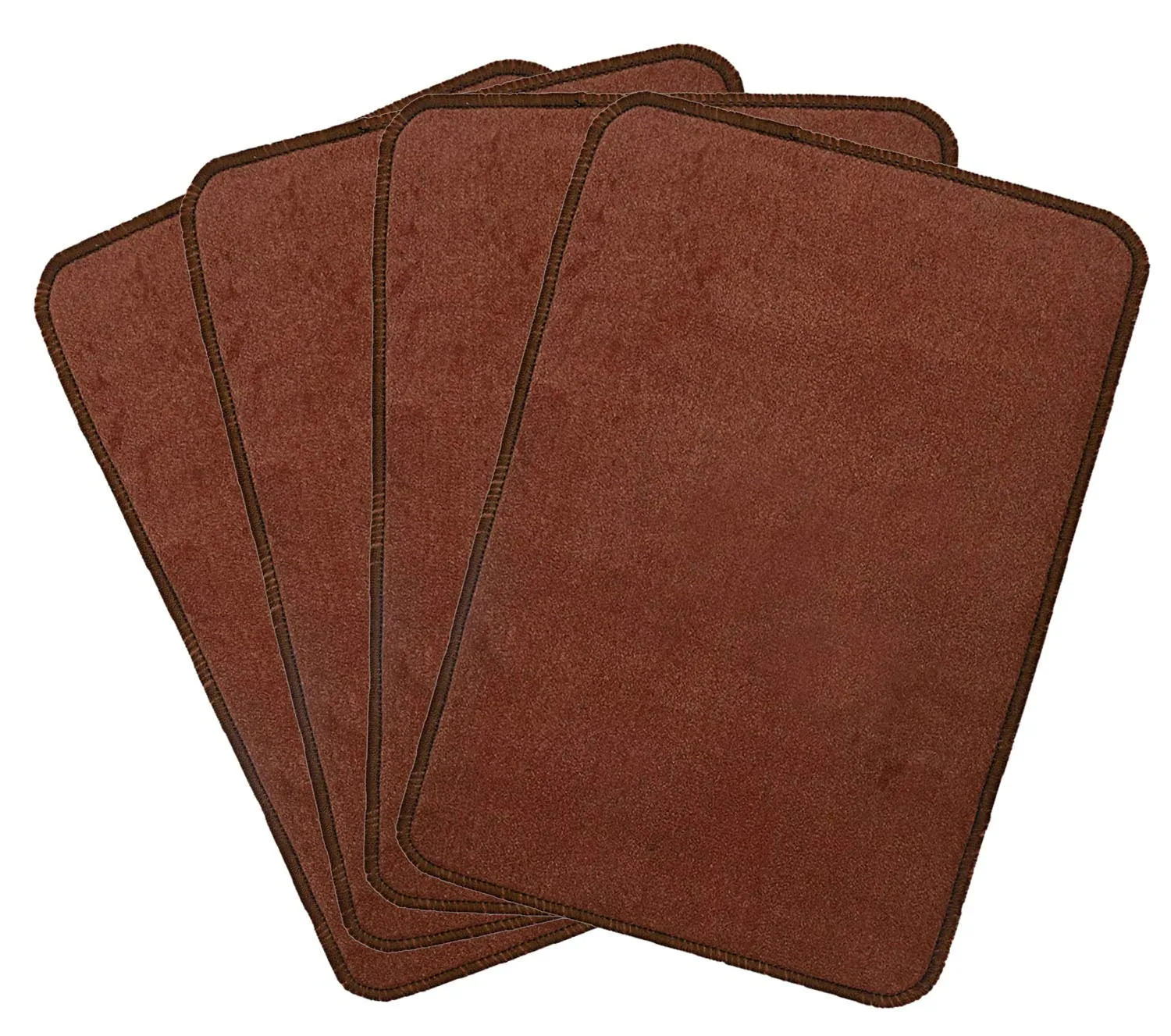 Kuber Industries Microfiber Anti Slip 4 Pieces Door Mat 22"x14", Brown - CTKTC028364