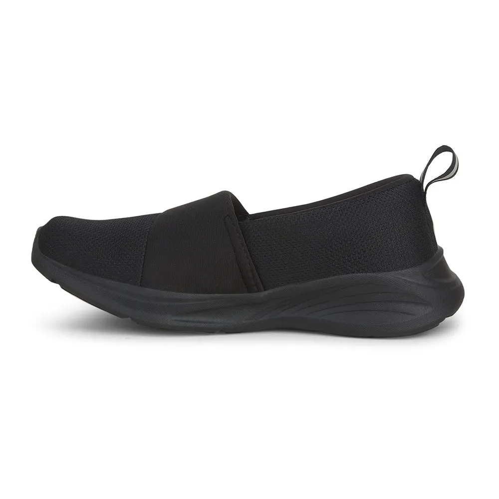 Leap7x Black Casual Non Lacing Shoes For Women TRINCY By Liberty