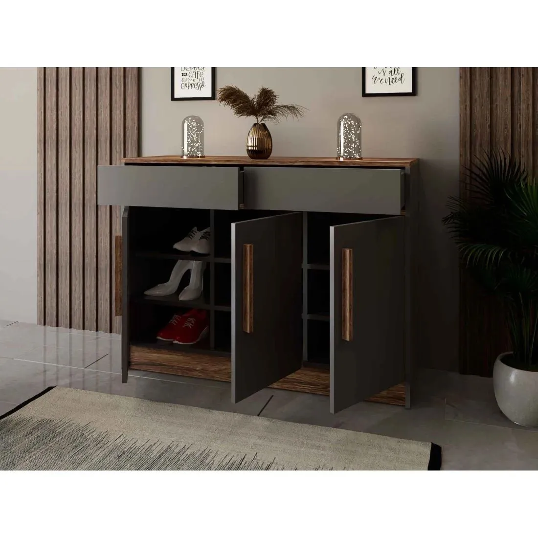 Modern White Shoe Cabinet – Elegant and Practical Storage for Entrances