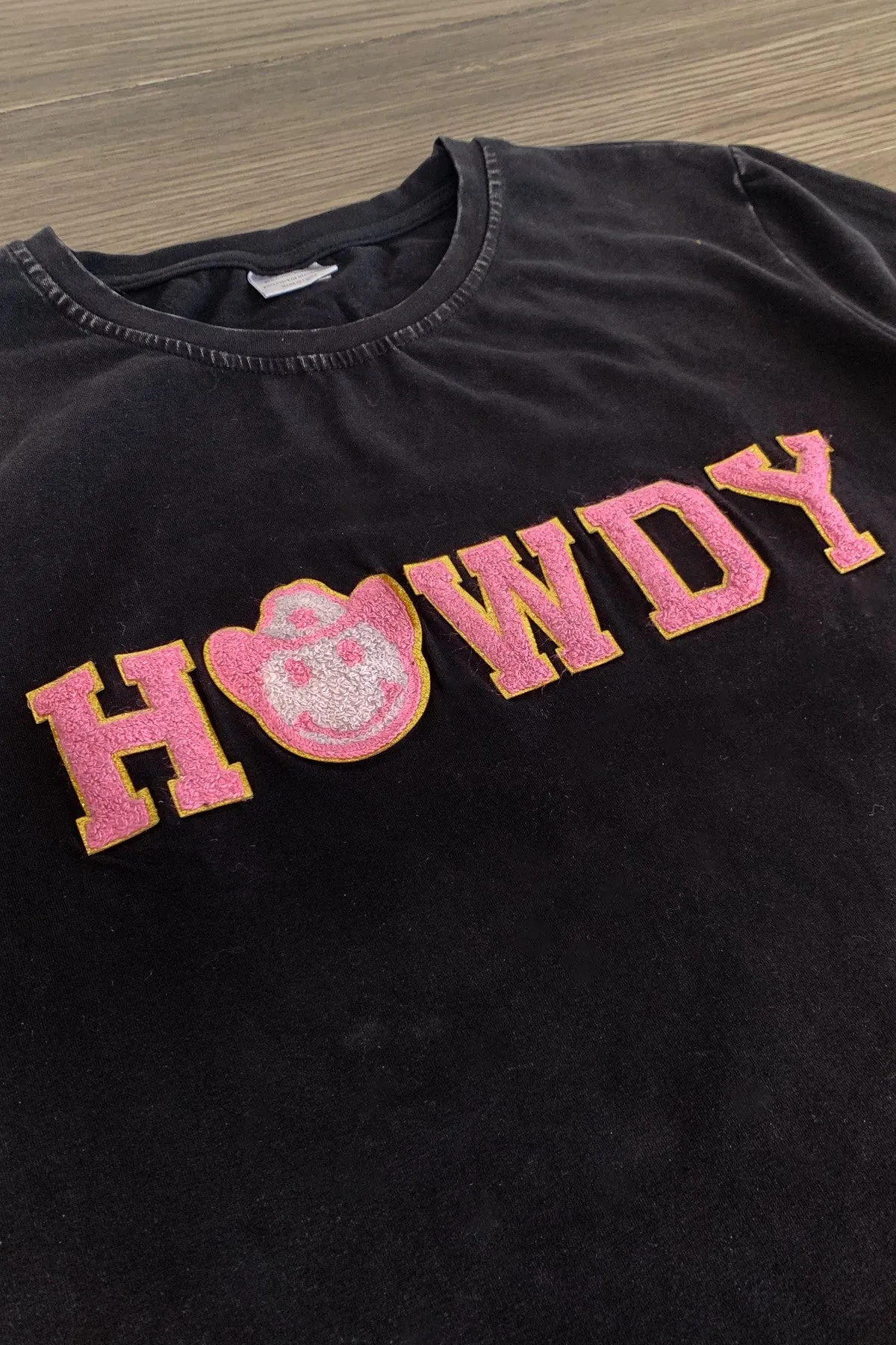 Mom & Me - "Howdy" Black Chenille Patch Top