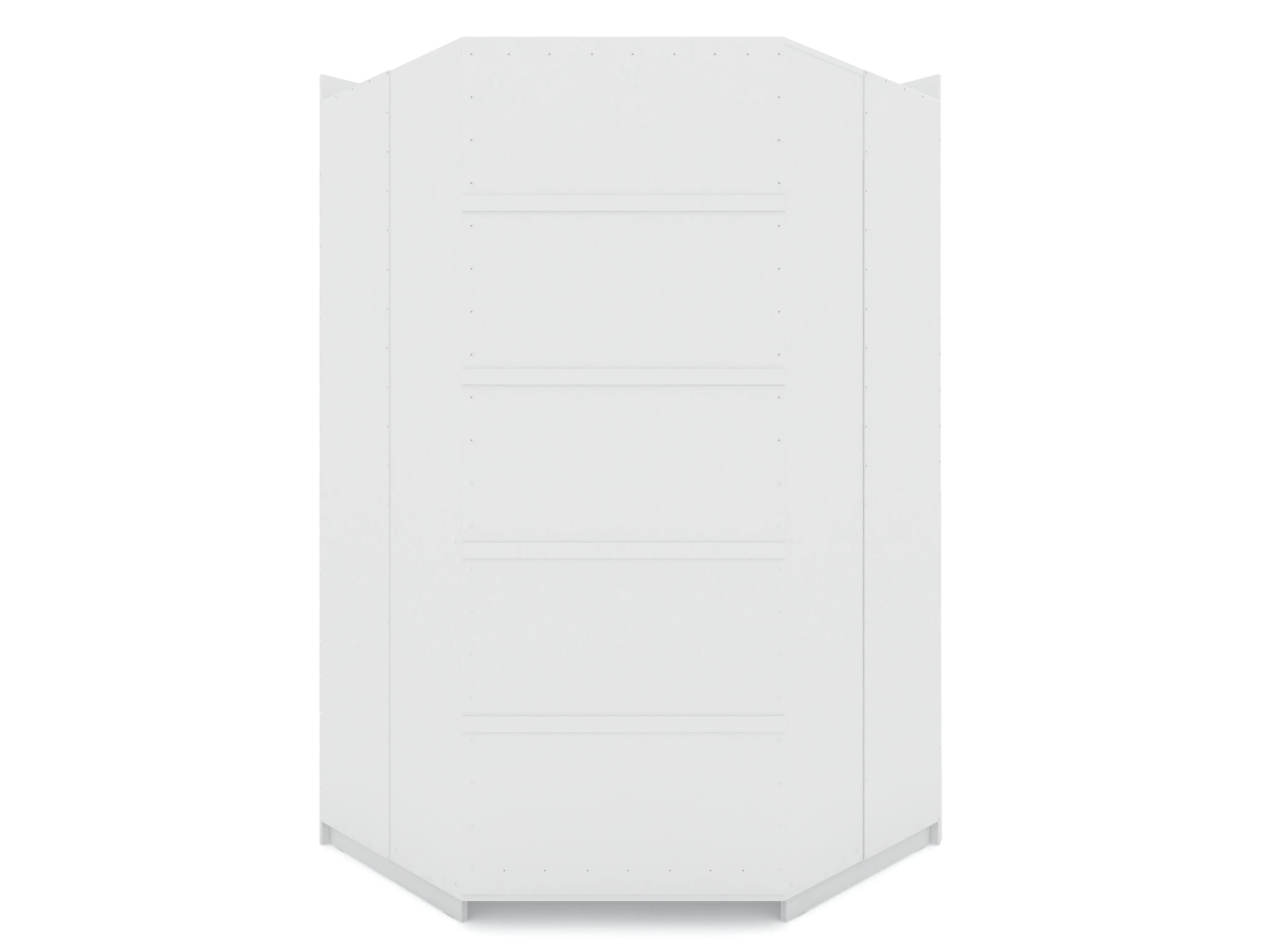 Mulberry 2.0 Modern Corner Wardrobe Closet with 2 Hanging Rods in White