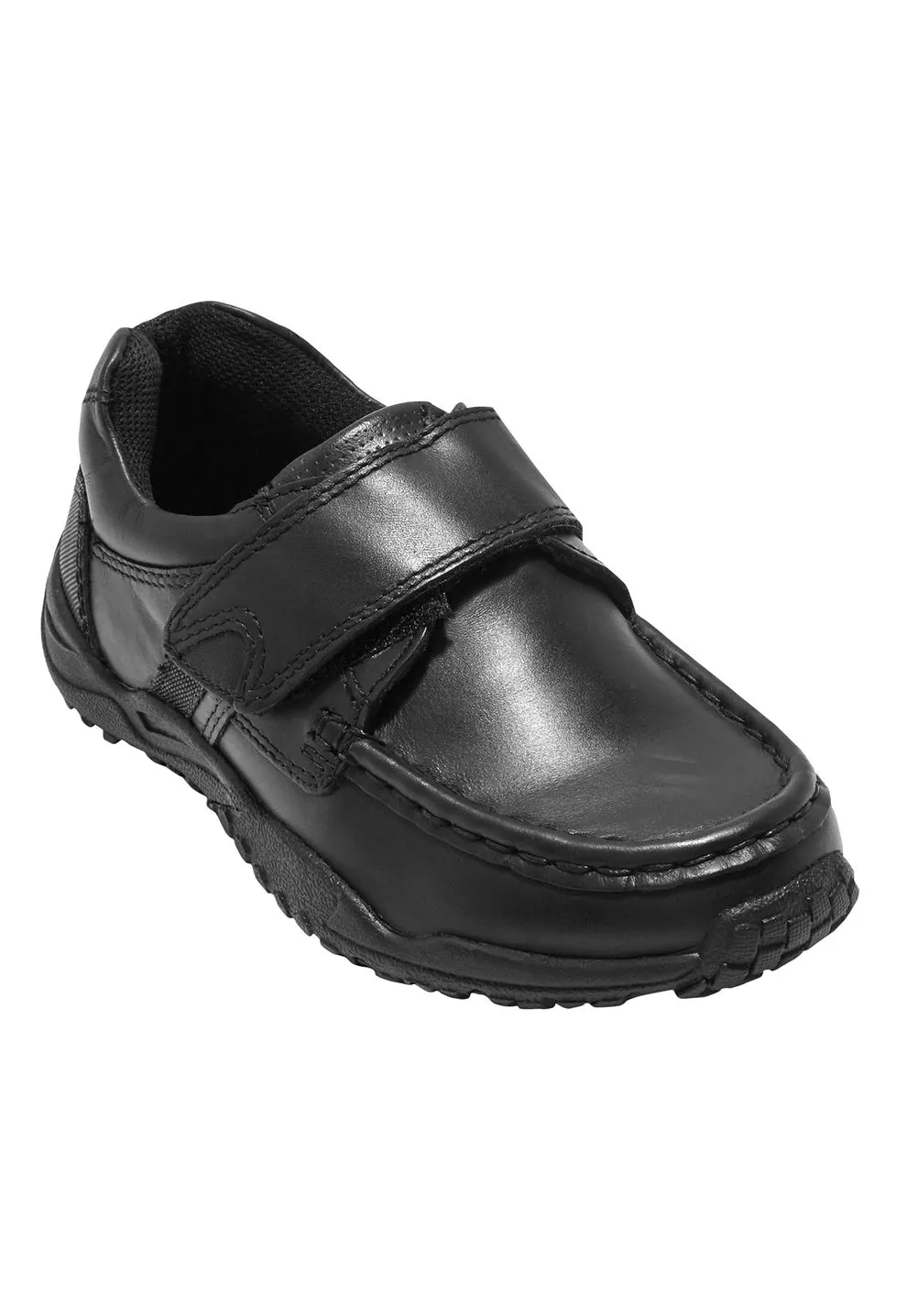 Next Black Leather Single Strap Older Boys School Shoes