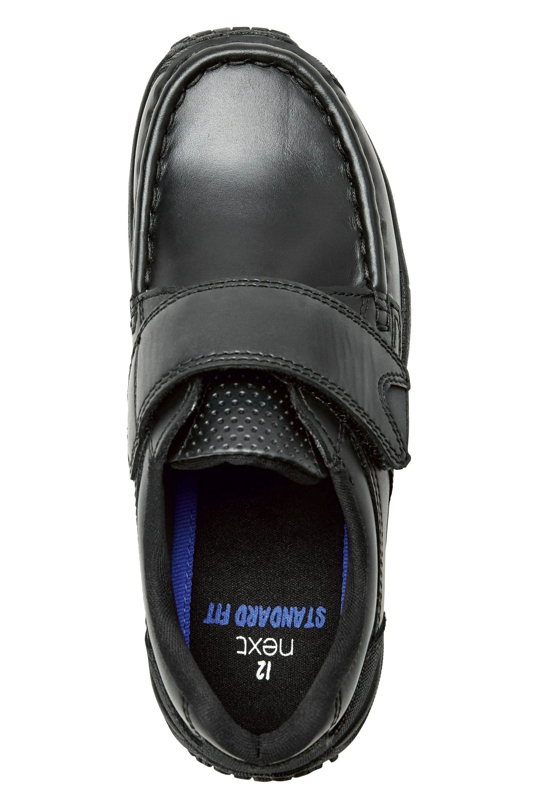 Next Black Leather Single Strap Older Boys School Shoes