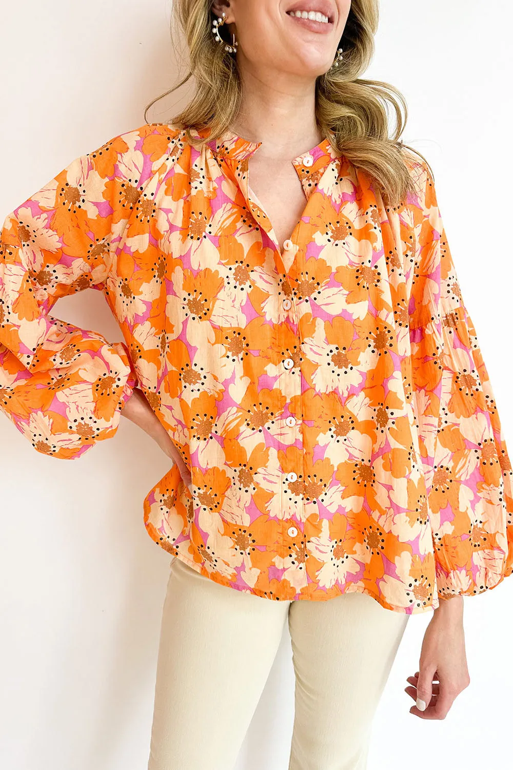 Nsquared Printed Balloon Sleeve Top