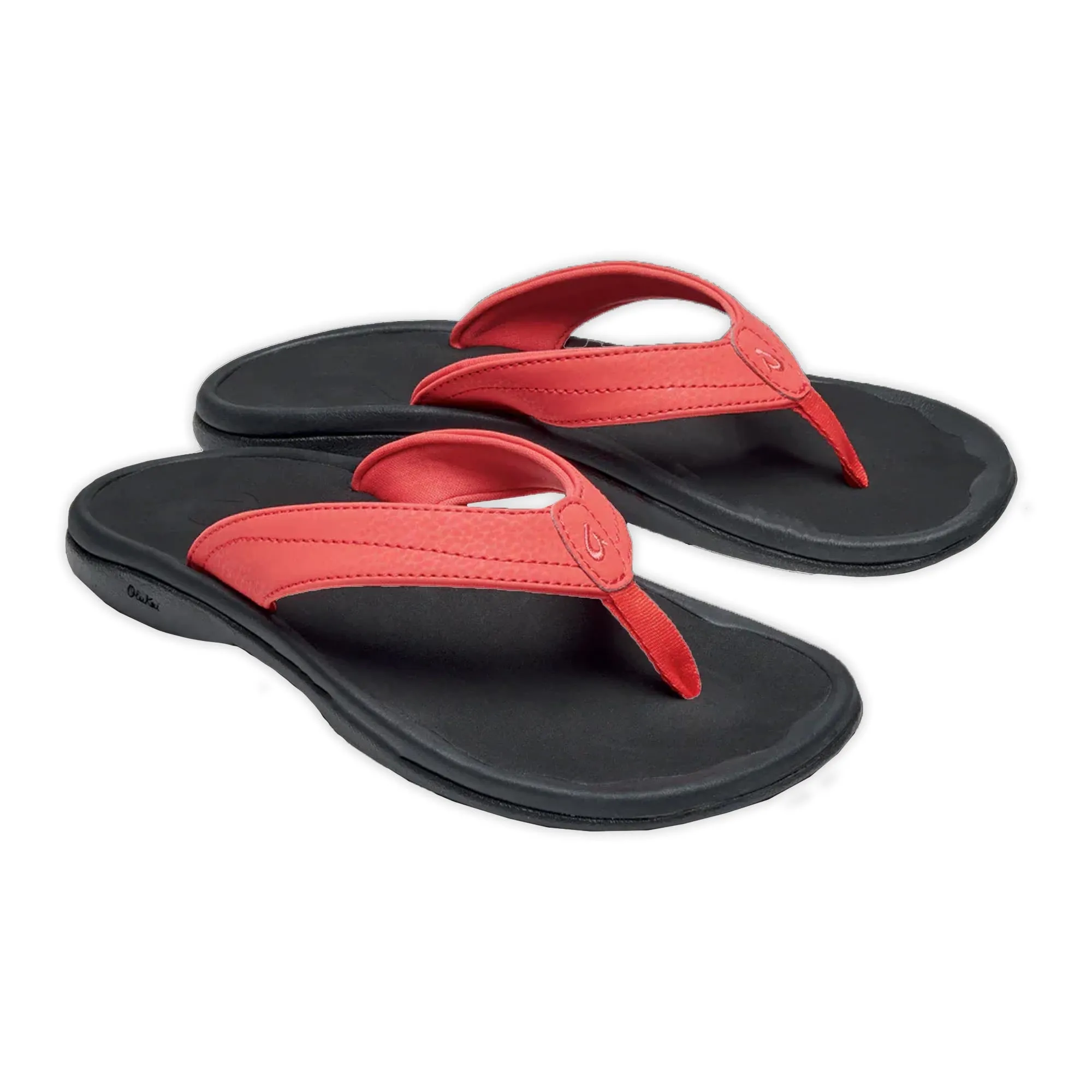 OluKai 'Ohana Women's Sandals - Hot Coral/Black