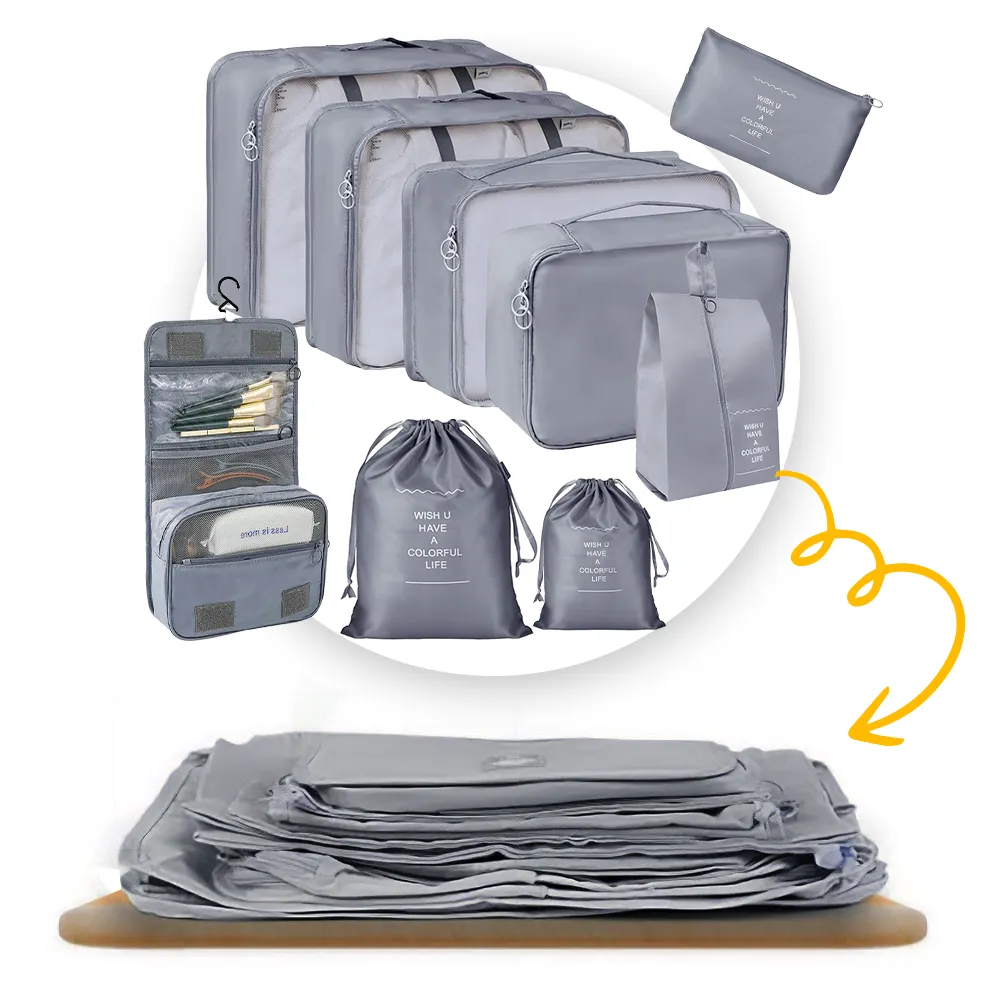 Packing Cubes 9 Pack Waterproof Travel